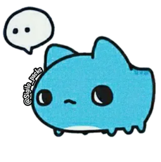 💬 @Sigilo_packs 고양이, 귀여운, 스티커, 파란색, 만화, 동물 telegram sticker