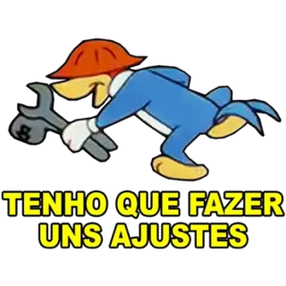 🛠 TENHO QUE FAZER UNS AJUSTES cartoon, wrench, adjustments, construction, repair, woody woodpecker telegram sticker
