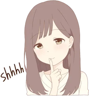🤫 shhhh anime girl, shhh, quiet, silence, cartoon, cute telegram sticker