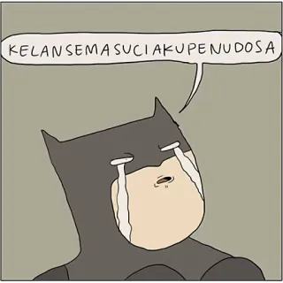 😭 Batman KELANSEMASUCIAKUPENUDOSA Batman, Dessin animé, Pleurs, Super-héros telegram sticker
