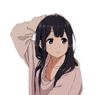 🤔 Anime, Mädchen, Cartoon, Frau, Porträt, Charakter, Illustration telegram sticker