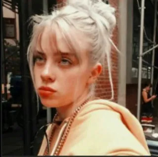 😐 Billie Eilish นักร้อง, คนดัง, ภาพเหมือน, คน telegram sticker