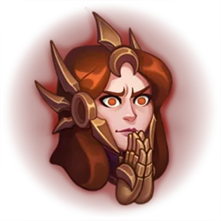😟 Leona League of Legends Leona, League of Legends, pensieroso, videogioco, personaggio, confuso telegram sticker