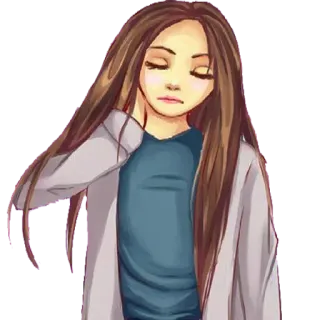 🖤 femme, personne, fille, décontracté, portrait telegram sticker