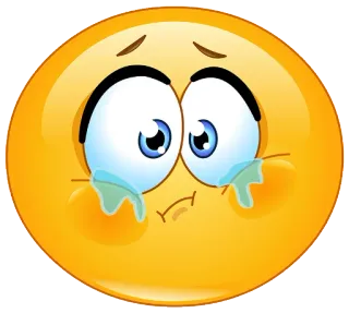 😭 emoji, sad, crying, tears, emotion, yellow whatsapp sticker