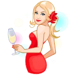 🥂 woman, blonde, dress, flower, celebration, champagne, party, cocktail telegram sticker