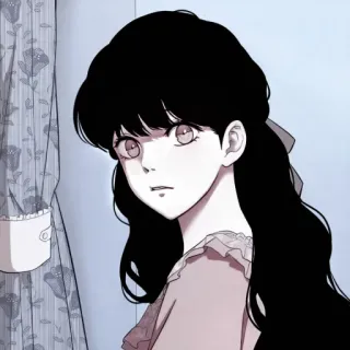 🪜 wanita, gadis, anime, manga, ilustrasi, seni, potret telegram sticker