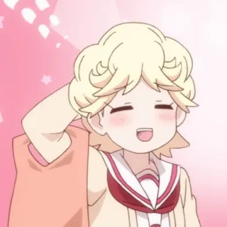 😅 Anime, Dibujos animados, Personaje, Lindo, Pelo rubio telegram sticker
