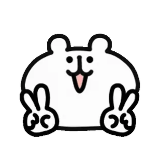 💨 naklejka, miś, znak pokoju, słodki, kreskówka, zwierzę telegram sticker