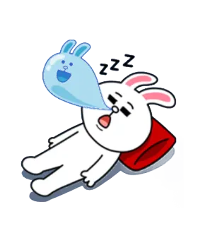 😴 zzz sommeil, lapin, dessin animé, zzz, fatigué, relaxant whatsapp sticker
