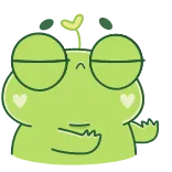 🙅‍♀️ rana, dibujos animados, lindo, verde, emoji, pegatina telegram sticker