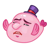 ✨ pink, character, funny, top hat, meme, sticker telegram sticker