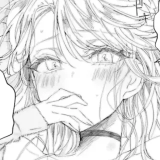 🥺 Dziewczyna anime, Manga, Rumieniec, Kreskówka, Rysunek, Słodkie telegram sticker