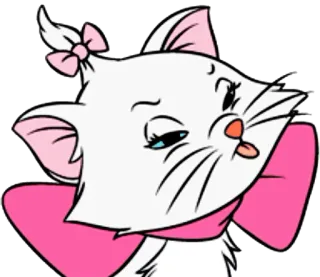 😏 Marie The Aristocats кот, котенок, Коты-аристократы, Дисней, милый, мультфильм telegram sticker