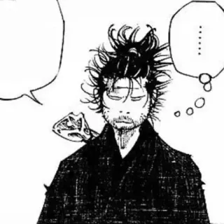 🖤 Manga, Schläfrig, Müde, Samurai, Comic telegram sticker