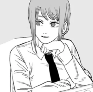 😀 Makima Chainsaw Man anime, manga, chainsaw man, makima, office, character telegram sticker