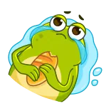 😭 青蛙, 卡通, 伤心, 哭泣, 吃 whatsapp sticker