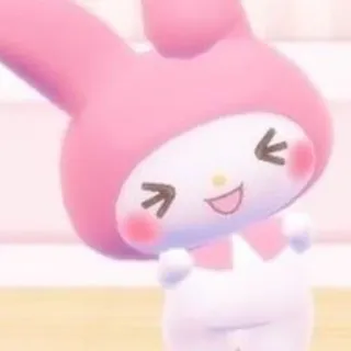 😆 My Melody My Melody, Sanrio, lindo, kawaii, conejo, rosa telegram sticker