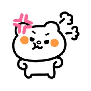 💨 โกรธ, หมี, การ์ตูน, น่ารัก, หงุดหงิด, รำคาญ telegram sticker