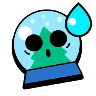 😓 Schneekugel, Baum, Schweißtropfen, besorgt, emotional telegram sticker