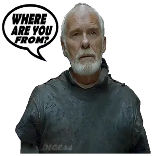 🏳️ WHERE ARE YOU FROM? man, question, speech bubble, beard, old, person telegram sticker