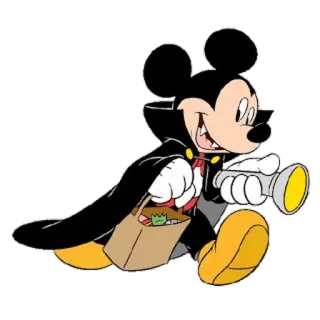 🎃 Mickey Mouse Mickey Mouse, Halloween, Disney, cartoni animati, vampiro, dolcetto o scherzetto telegram sticker
