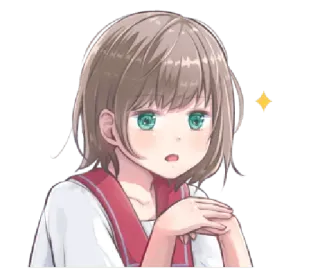 ✨ anime girl, cartoon, girl, cute, sparkle whatsapp sticker