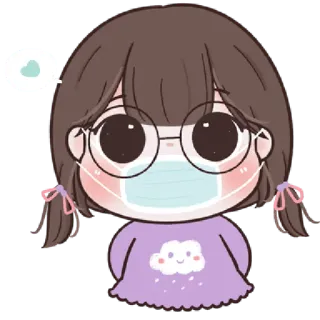 🥨 Anime, Ragazza, Maschera, Kawaii, Carino, Adesivo telegram sticker