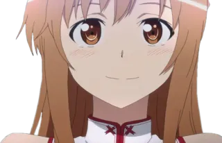 🙂 Asuna Yuuki Sword Art Online Anime, Personagem, Sorriso, Garota, Amigável telegram sticker