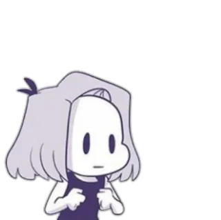 😐 sticker, cartoon, character, purple telegram sticker