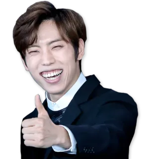 👍 좋아요, 남자, 미소, 사람, 긍정적, 행복한 telegram sticker