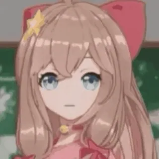 😲 ragazza anime, carino, kawaii, cartone animato, rosa, personaggio telegram sticker