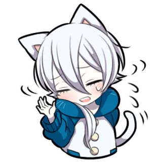 🥲 anime, cat, kawaii, cute, sticker telegram sticker