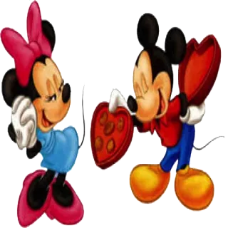 👫 Minnie Mouse Minnie Mouse, Mickey Mouse, Disney, hati, kartun telegram sticker
