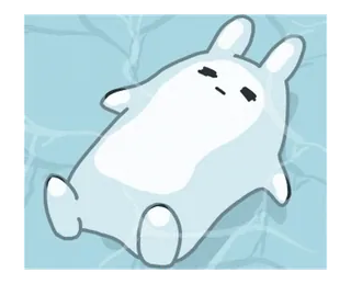 😐 lapin, mignon, endormi, animal, lapin, dessin animé telegram sticker