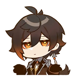 🌸 Zhongli Genshin Impact anime, chibi, video game, Genshin Impact, Zhongli telegram sticker