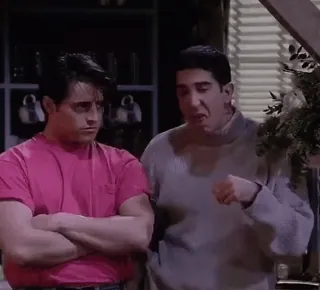 🥴 Joey Tribbiani Friends друзья, джоуи триббиани, росс геллер, ситком, сериал whatsapp sticker