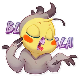 😕 BLA BLA BLA Vogel, Cartoon, Blabla, Sprechen, Tier, Ausdruck telegram sticker