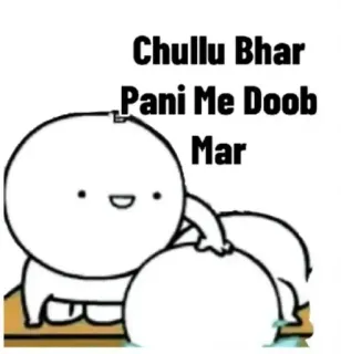 😂 Chullu Bhar Pani Me Doob Mar Desenho animado, Hindi, Insulto, Meme, Texto, Ofensivo telegram sticker