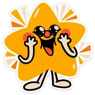 🤩 bintang, kartun, kawaii, imut, karakter, bahagia, ilustrasi telegram sticker