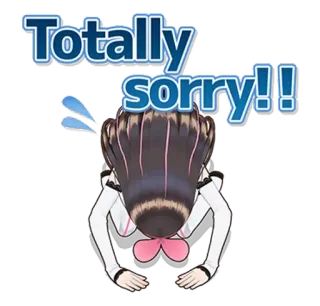 🦁 Totally sorry!! anime, apology, sorry, girl, bowing telegram sticker