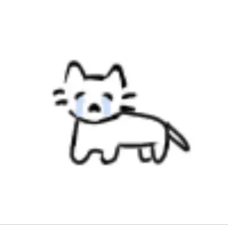 ❤ кот, грустный, плачет, животное, милый telegram sticker