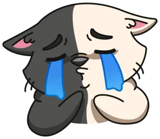 😓 猫, 悲伤, 哭泣, 表情符号, 表情符号 whatsapp sticker