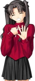 😬 Rin Tohsaka Anime, Mono, Estudiante, Rin Tohsaka whatsapp sticker