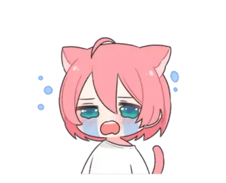 😭 кот, грустный, плачет, аниме, каваии telegram sticker