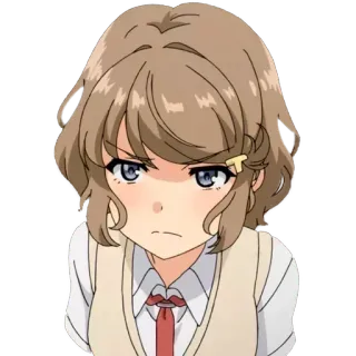 ☹️ Koga Tomoe Rascal Does Not Dream of Bunny Girl Senpai Anime, Mädchen, Wütend, Koga Tomoe, Rascal Does Not Dream of Bunny Girl Senpai whatsapp sticker
