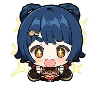 🤩 Xiangling Genshin Impact genshin impact, xiangling, anime, game, cute, happy telegram sticker