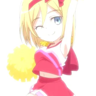 😉 アニメ, チアリーダー, 女の子, ウインク telegram sticker