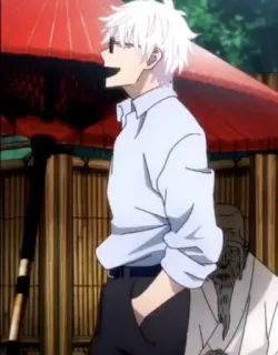 🤍 Satoru Gojo Jujutsu Kaisen anime, manga, gojo, satoru, white hair whatsapp sticker