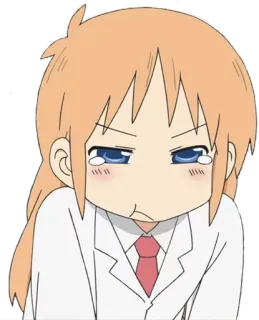 😢 Yuko Aioi Nichijou anime, chorando, triste, Nichijou, Yuko Aioi telegram sticker